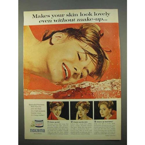 1963 Noxzema Skin Cream Ad - Makes Skin Look Lovely