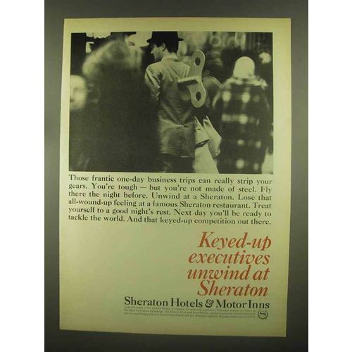 1965 Sheraton Hotels Ad - Keyed-up Executives Unwind