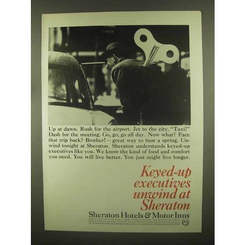 1965 Sheraton Hotels Ad - Keyed-up Executives