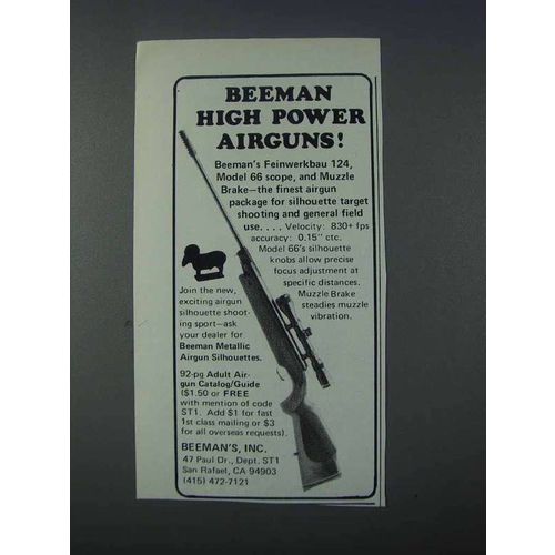 1981 Beeman's Feinwerkbau 124 Airgun Ad - High Power