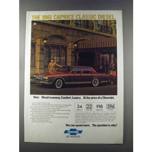 1981 Chevrolet Caprice Classic Diesel Ad - Economy