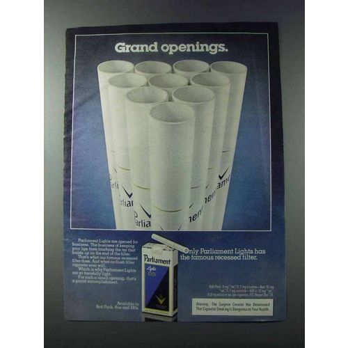 1981 Parliament Cigarettes Ad - Grand Openings