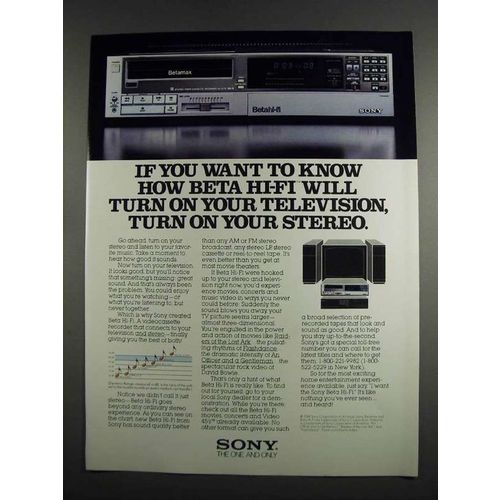 1984 Sony Beta Hi-Fi Ad - Turn on Your Stereo