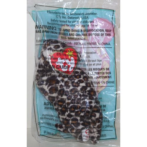 1999 McDonalds Ty Teenie Beanie #1 Freckles the Leopard Mint in Package