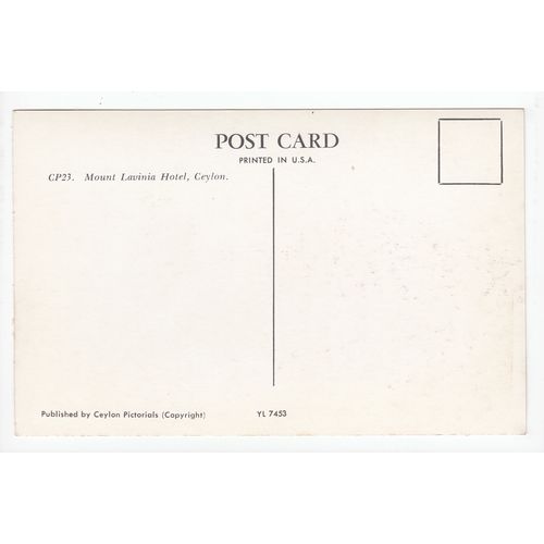 Mount Lavinia Hotel Ceylon Sri Lanka Postcard CP23