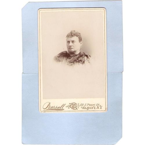 New York Albany Large Cabinet Card w/Photograph Of Woman Advertising Pears~821
