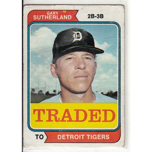 1974 Topps Traded baseball card 428T Gary Sutherland - Tigers