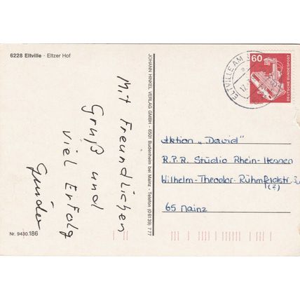 6x4 Continental size printed Eltzer Hof Eltville Germany