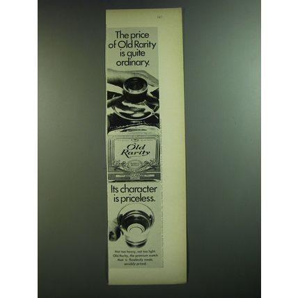1969 Old Rarity Scotch Ad - The price of Old Rarity is quite Ordinary.
