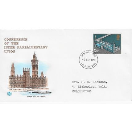 GB 1975 IPU Conference FDC Colchester pm