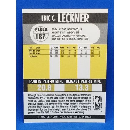 1990-91 Fleer #187 Eric Leckner