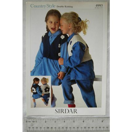 Vintage: Sirdar 4993 waistcoat, DK, 22-32 inch, 56-81 cm