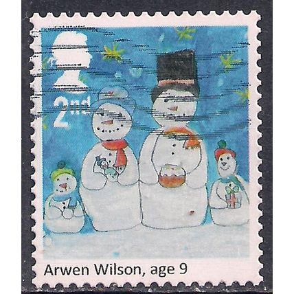 GB 2017 QE2 2nd Christmas Snowmen Family used SG 4028 ( 223 )