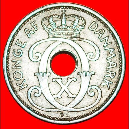HOLE (1926-1940): DENMARK★2 ORE 1931! Christian X 1912-1947★LOW START★NO RESERVE