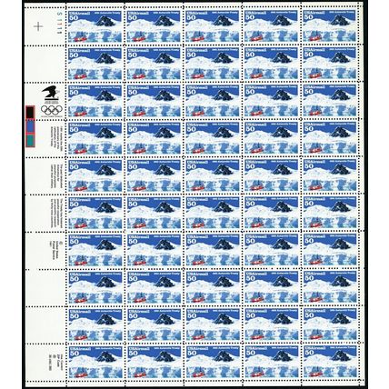 Antarctic Treaty Full Sheet of Fifty 50 Cent Airmail Postage Stamps Scott C130