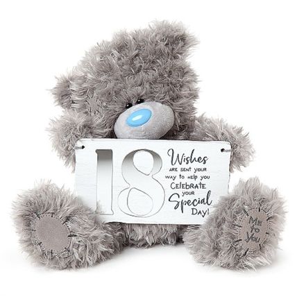 Me To You 9" Bear Holding 18th Birthday Plaque