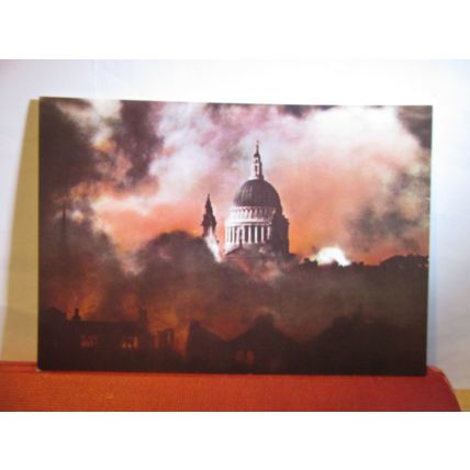 THE BLITZ, 1940, ST. PAUL'S CATHEDRAL, LONDON unused postcard by Pitkin #