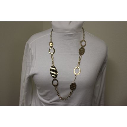 Chico's gold toned necklace, 37", pre-owned but unworn