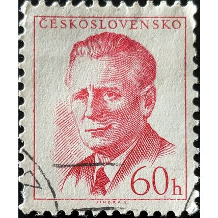 STAMP CZECHOSLOVAKIA SG1040B 1958 60h Antonin Novotny Used