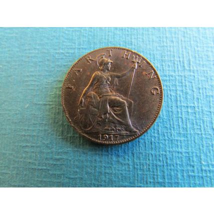 1917 GEORGE V FARTHING FREE POST (uebid)
