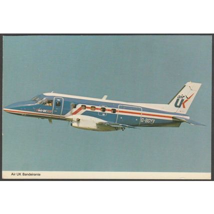 Air UK Embraer EMB 110 Bandeirante in Flight - Postcard