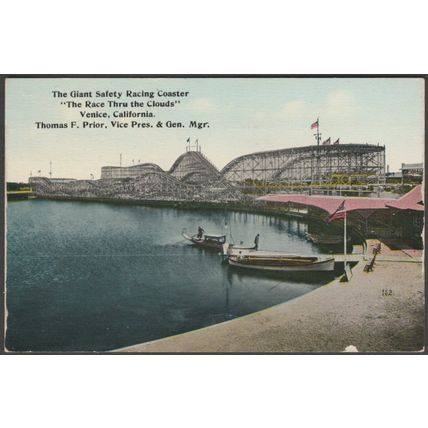 Great Safety Racing Coaster, Venice, Los Angeles, California, 1913 - Postcard