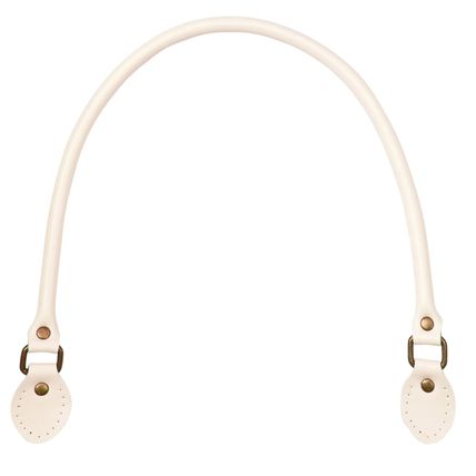 Pair Of Genuine Leather Replacent Bag Handbag Handles (Ivory - 60cm)