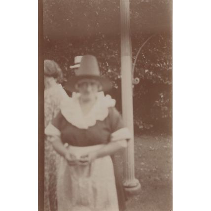 Welsh Lady Hat Garden Servant Antique Real Photo Postcard