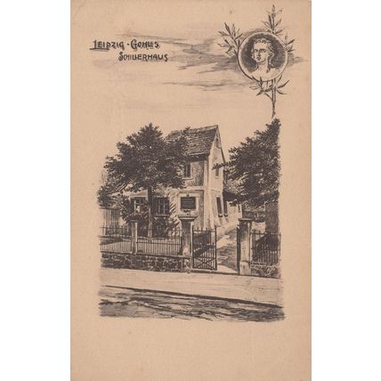 Leipzig Schillerhaus Beautiful Art Old German Postcard