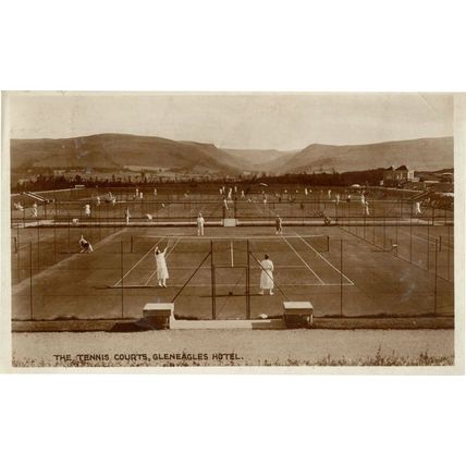 Tennis Courts at Gleneagles Hotel Perth Kinross Scottish Old Rare Postcard