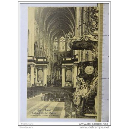 GAND (GENT), NEF CENTRAL, ST BAVON CATHEDRAL, BELGIUM, Postcard
