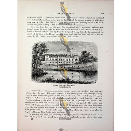 Woburn Abbey, West Front, Beds, England, Book Illustration (Print), 1882