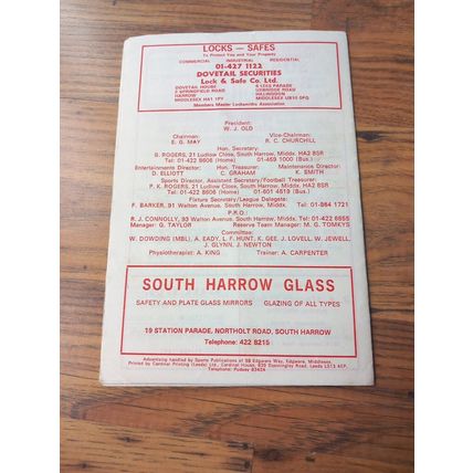 1975/76 Harrow Borough vs Finchley - Isthmian League * FREE P&P *