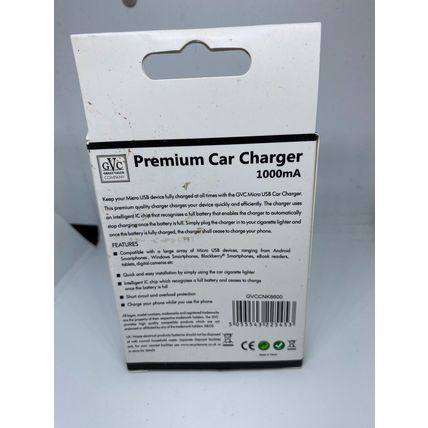 Premium phone car charger for mirco USB Android, windows, blackberry, Ebooks, Ca