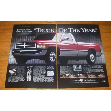 1993 Dodge Ram 1500 Pickup Truck Advertisement - Motor Trends Truck of the Year