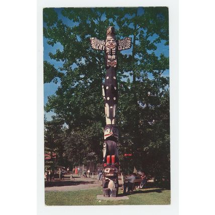Totem Pole at St Georges Island Park Calgary Alberta Canada Chrome Postcard
