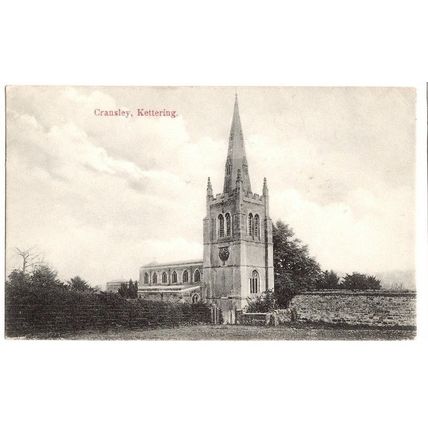 H Evans, Market Place Postcard - Cransley, Kettering - View of Church - Unposted