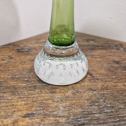 Mid Century Green Swedish Aseda Glasbruk Glass Vase