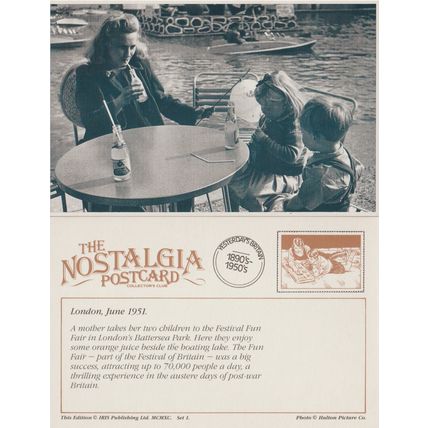 Postcard Festival Fun Fair Battersea Park London 1951 - Nostalgia