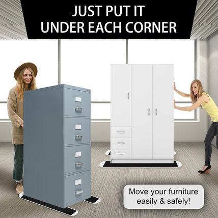 2 Set Large Furniture Sliders with Pull Strap,Appliance Moving Sliders,Heavy Dut