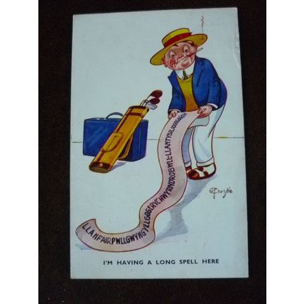 I'm having a long spell here G F Christie comic 1956 used colour postcard