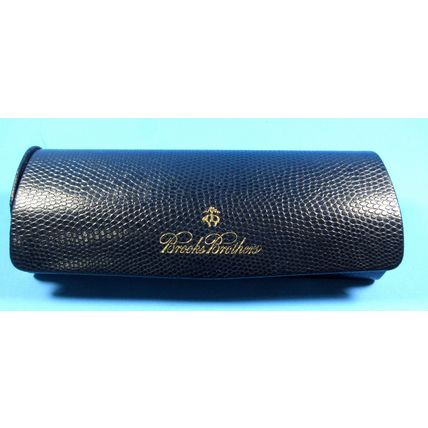 Brooks Brothers Eyeglasses Reading Glasses Hard Case Dark Blue Snakeskin Texture