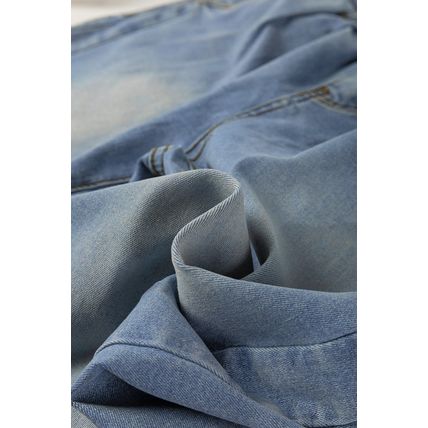 Ashleigh Blue Washed Pleated Detail Wide Leg Jeans