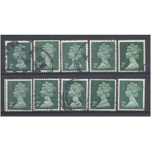 BULK STOCK.2p Myrtle-Green x 10.Type Unchecked.Fine Used.nb12i