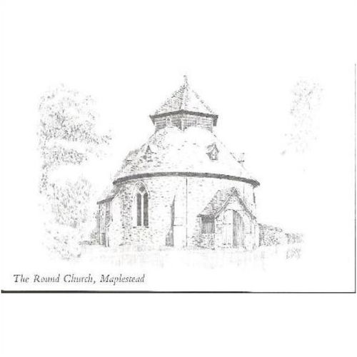 Little Maplestead, Essex - St John the Baptist Round Church - local art postcard