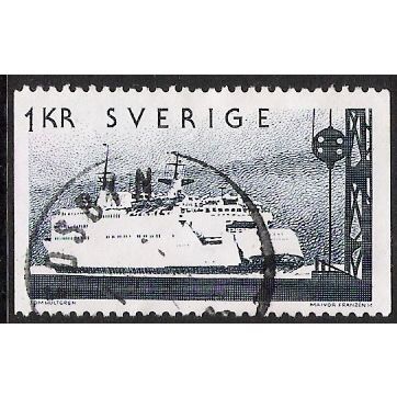 Sweden Fa 890: 1 Kr. black-blue Seafaring: Train-ferry Skåne.