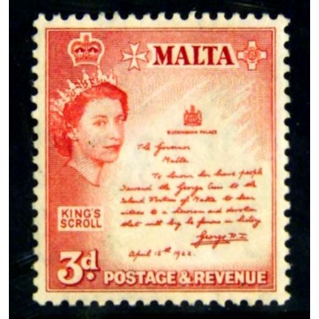 MALTA 1956 SG 272 3d ROSE RED M / MINT #