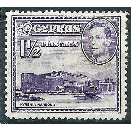 Cyprus 1943 SG155a 1 1/2pi Violet Mounted Mint....