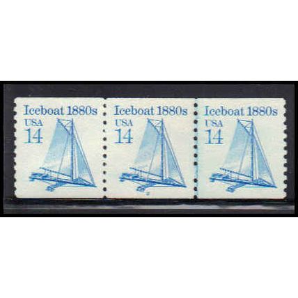 2134 14c Iceboat Very Fine MNH Dry Gum PNC 2/3 PA2674
