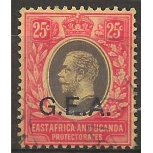 German East Africa 1917 SG52 25c Black & Red/Yellow Fine Used .